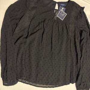 Kaari Blue Black Lace Blouse